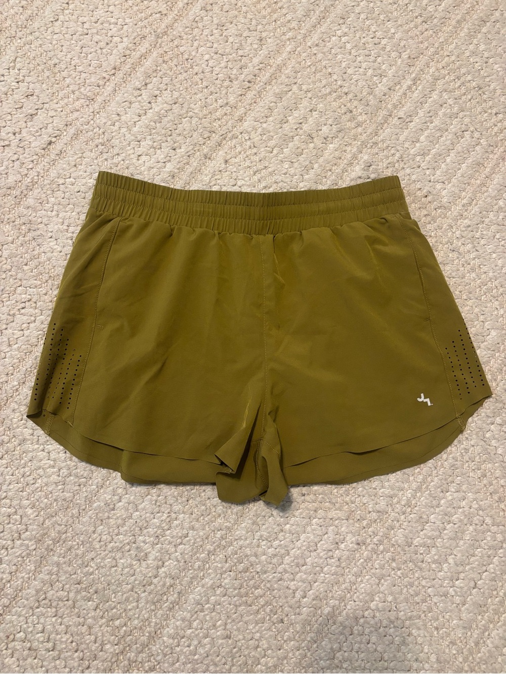 JoyLab Olive Green Athletic Shorts with Side Vent Perforations